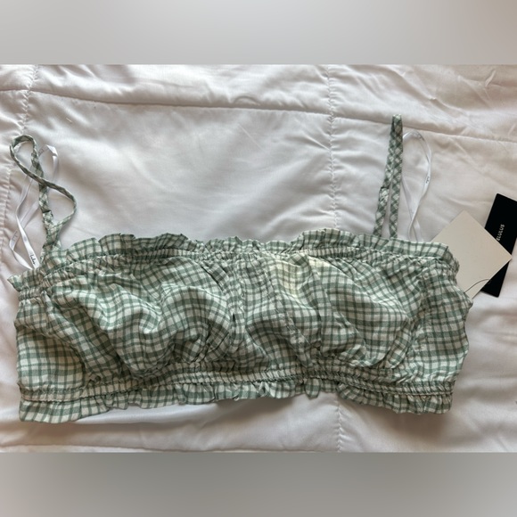 “My Own Paradise Sage Green Gingham Two-Piece Romper” from Lulus size L - Picture 4 of 5